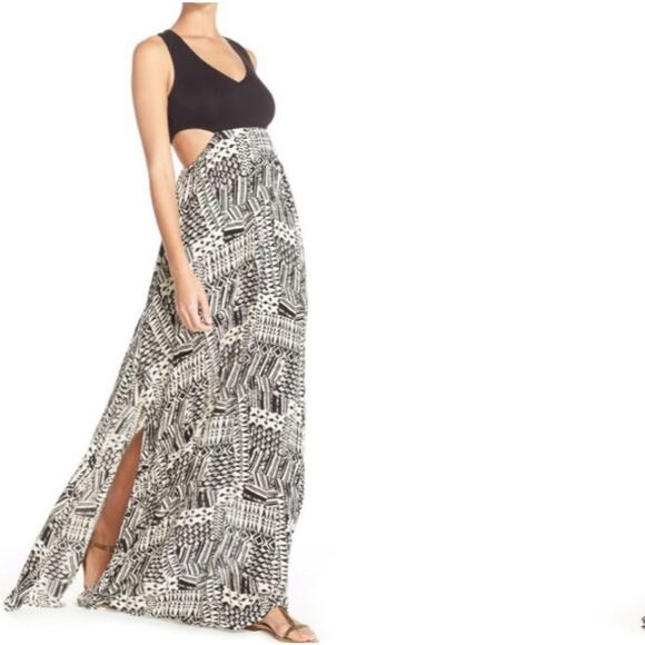 L*Space Ivory Coast Sleeveless Cutout Maxi Dress Black Small - Picture 1 of 10